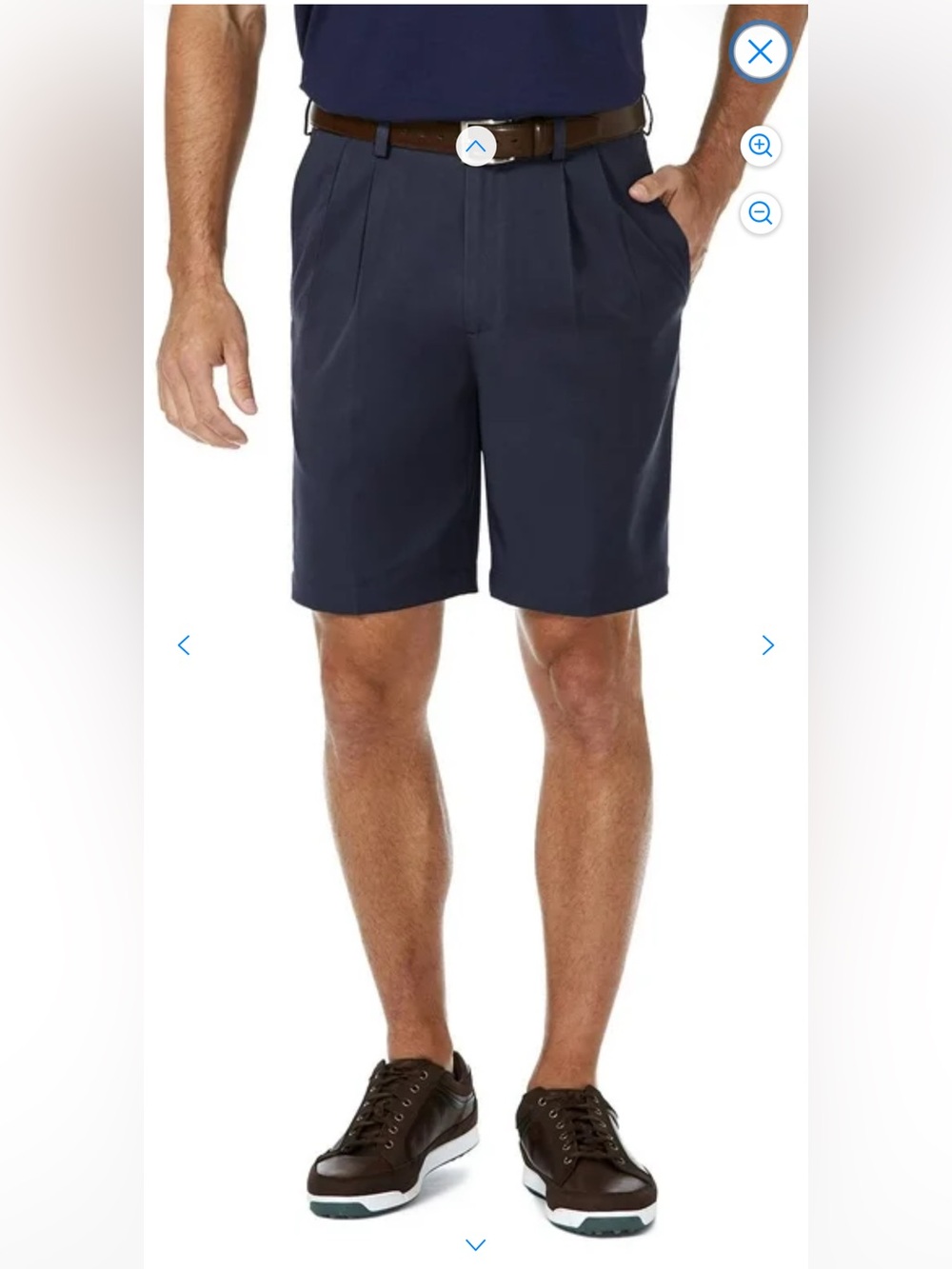 Haggar Cool 18 Black Oxford Pleat Performance Shorts, 36W